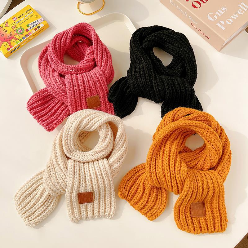 Children's Scarf Girls' Boys' Knitted Wool Scarf Spring and Autumn New All-match Warm Cute Sleeve Soft and Comfortable - Image 3