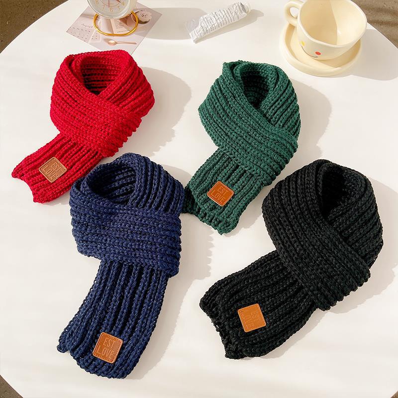 Children's Scarf Girls' Boys' Knitted Wool Scarf Spring and Autumn New All-match Warm Cute Sleeve Soft and Comfortable - Image 4
