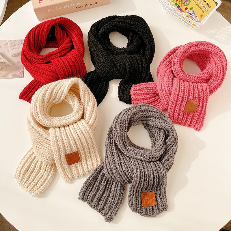Children's Scarf Girls' Boys' Knitted Wool Scarf Spring and Autumn New All-match Warm Cute Sleeve Soft and Comfortable - Image 2
