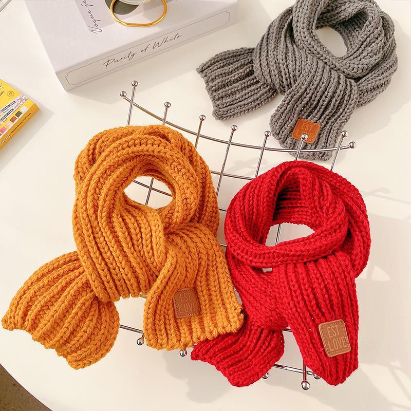 Children's Scarf Girls' Boys' Knitted Wool Scarf Spring and Autumn New All-match Warm Cute Sleeve Soft and Comfortable - Image 5