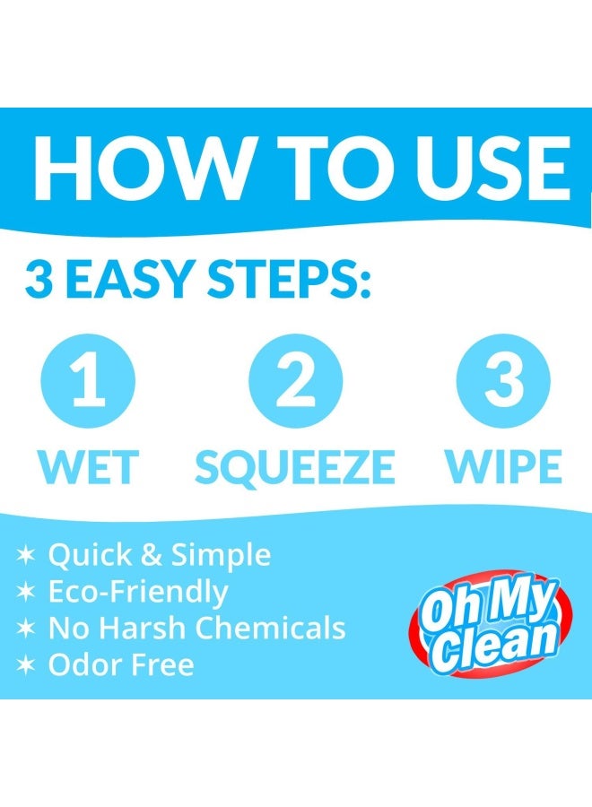 Oh My Clean 25 Pack Extra Durable Eraser Sponge - Extra Thick Long Lasting Premium Melamine Sponges in Bulk - Multi-Purpose Power Scrubber - Bathroom Kitchen Floor Bathtub Toilet Baseboard Wall Cleaner - Image 5