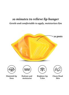 Charm Kiss 20Pcs Moisturizing Lip Mask Lip Sleep Mask Reduces Lip Lines And Restores Moisture Lip Mask Effectively Nourishes The Lip Skin Gel Treatment Lip Masks Plumping Lips Mask Lip Care Products (Golden)  - Image 2