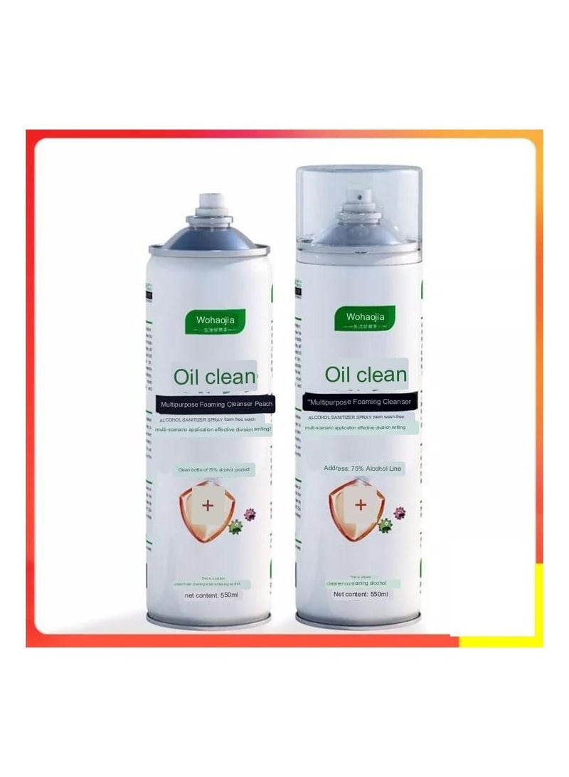 DubaiGallery Multifunctional foam cleaner for kitchen oil stain removal, household appliances, gas stove , outside of automobiles, motorcycles & yachts Sanitizer Spray oil stain cleaner 550ml  - Image 3