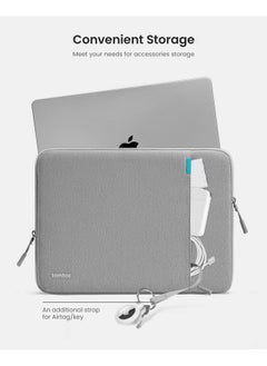 توم توك جراب حماية للكمبيوتر المحمول 360° من tomtoc لجهاز MacBook Air M3/A3113 2024، M2/A2681، MacBook Pro M2/A2686 M1/A2338 2024-2016، جراب مقاوم للماء لجهاز MacBook لجهاز iPad Pro M4/iPad Air M2 2024 مقاس 13 بوصة  - Image 5