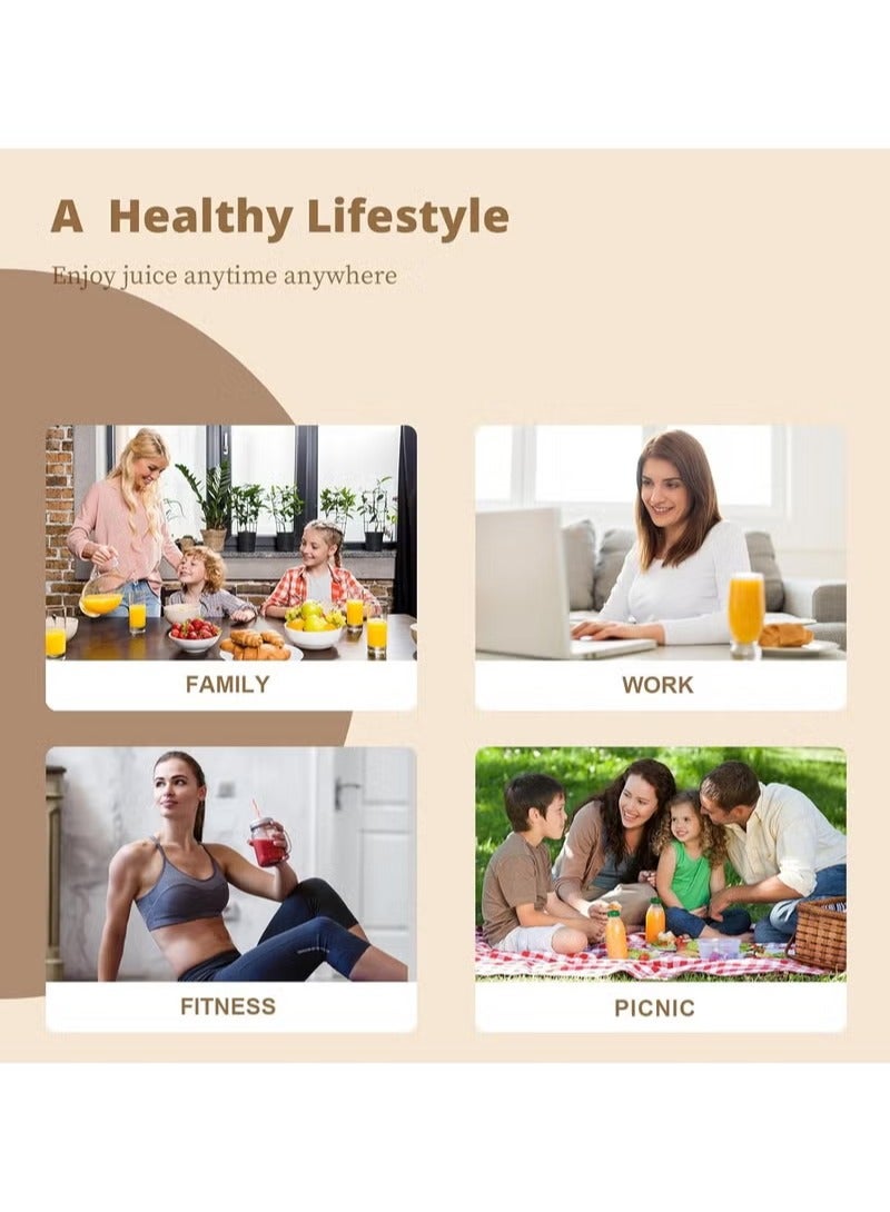 OTE Blenders for Kitchen, Blender for Shakes and Smoothie 400ml High Boron Glass Container To-Go Cups 400ml, BPA Free, 20000r/m, Removable Blade Personal Portable Blender, Cream - Image 4