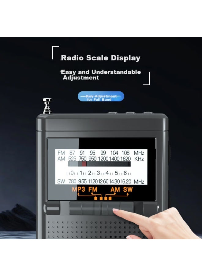 Newmine راديو Bt80 لكبار السن، للاستماع إلى الموسيقى والبث، نطاق ترددي كامل، الإنجليزية Cet-4/6، مشغل قابل لإدخال بطاقة، ضبط FM، قابل لإعادة الشحن، مفعل بالصوت، مكبر صوت محمول صغير - Image 2