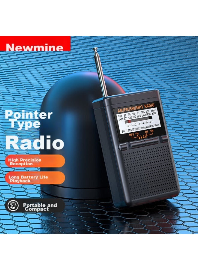 Newmine راديو Bt80 لكبار السن، للاستماع إلى الموسيقى والبث، نطاق ترددي كامل، الإنجليزية Cet-4/6، مشغل قابل لإدخال بطاقة، ضبط FM، قابل لإعادة الشحن، مفعل بالصوت، مكبر صوت محمول صغير - Image 1