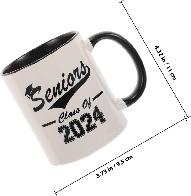 كوب قهوة للتخرج، من صنع السيراميك، لعام 2024؛ كوب مائي قابل لإعادة الاستخدام، مناسب للاستخدام داخل المنزل، وهو منتج مبتكر يمكن استخدامه كهدية تذكارية في حفل التخرج. - Image 2