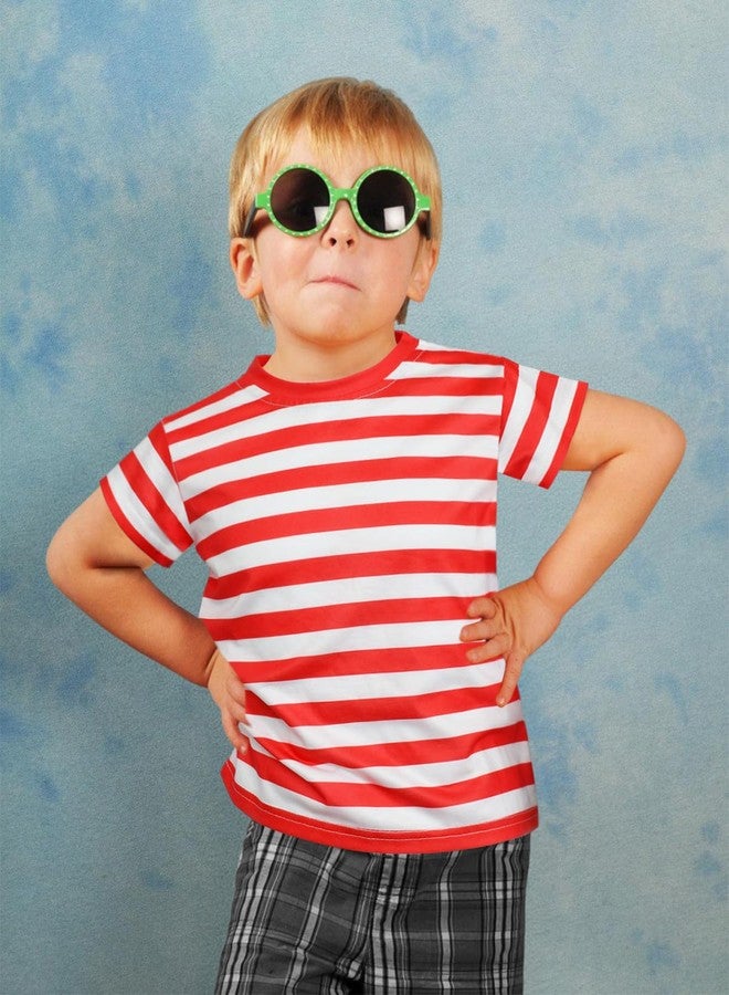 Prebene Boys Striped T Shirt, Pugsley Addams Shirt, Kid's Halloween Costumes, Mime, Bank Robber T-Shirts - Image 2