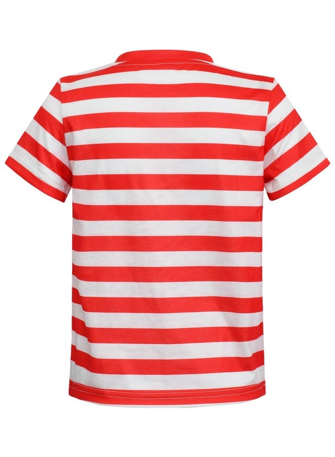 Prebene Boys Striped T Shirt, Pugsley Addams Shirt, Kid's Halloween Costumes, Mime, Bank Robber T-Shirts - Image 4