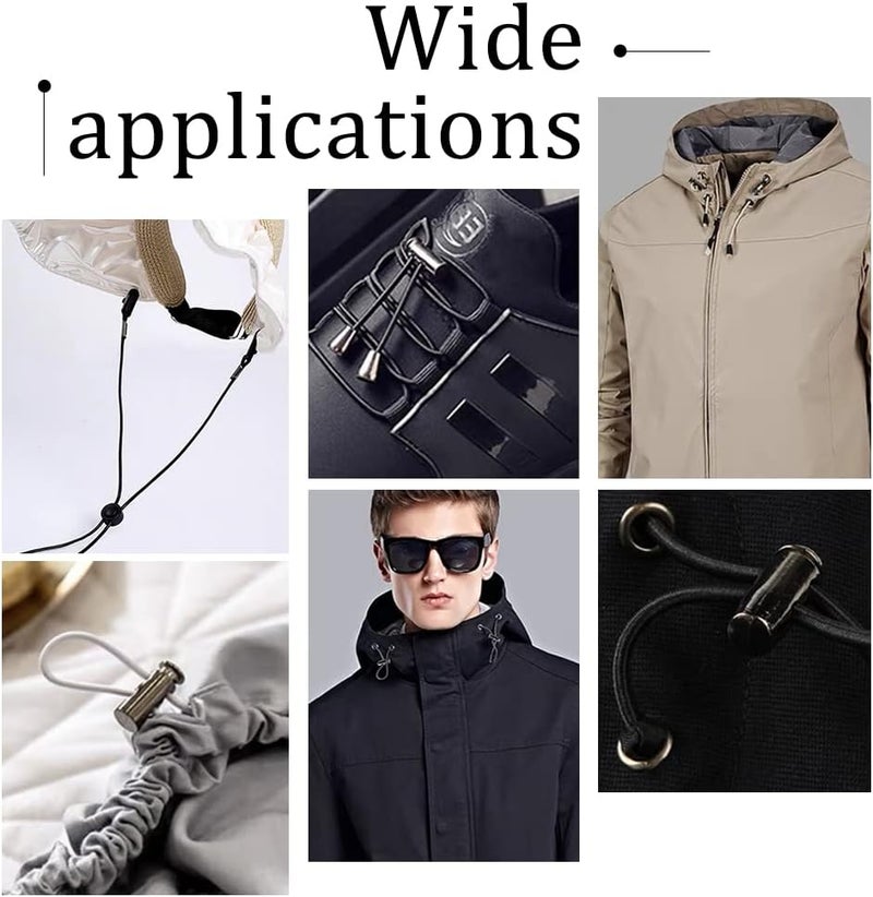 كلاراكو 48 قطعة من سدادات زنبركية معدنية من كلاركو، تصميمان من سبائك معدنية دائرية، أقفال للحبل، أطراف قفل منزلقة، مشبك تبديل بفتحتين، حبل برباط، مشبك تعديل مرن للملابس وأربطة الأحذية وحقيبة الظهر، 4 ألوان - Image 5