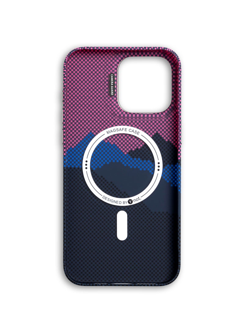 YNOT iPhone 16 Pro Max Case Carbon Fiber with MagSafe and Stand - Purple Sunset - Image 2