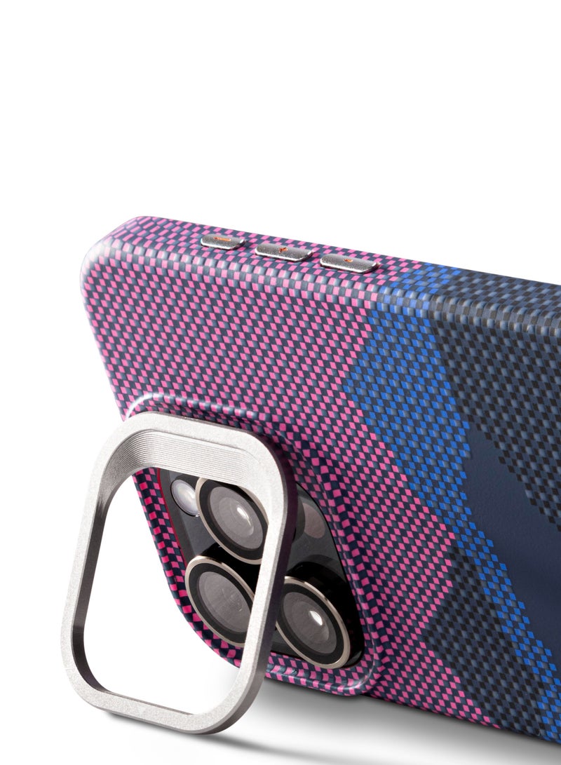 YNOT iPhone 16 Pro Max Case Carbon Fiber with MagSafe and Stand - Purple Sunset - Image 4
