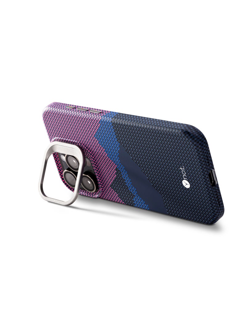 YNOT iPhone 16 Pro Max Case Carbon Fiber with MagSafe and Stand - Purple Sunset - Image 5