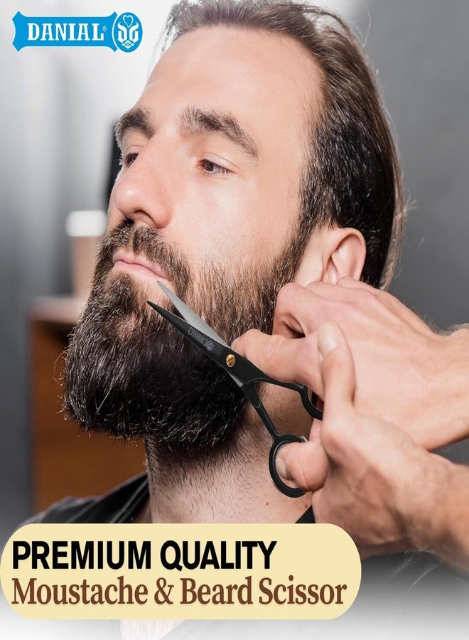 DANIAL 4.5" Professional Hair Cutting Scissor For Beard, Moustache - Travel Pouch - Perfect Beard Trimming Scissors for All Facial Hair Scissors - Grooming Scissor - Image 5
