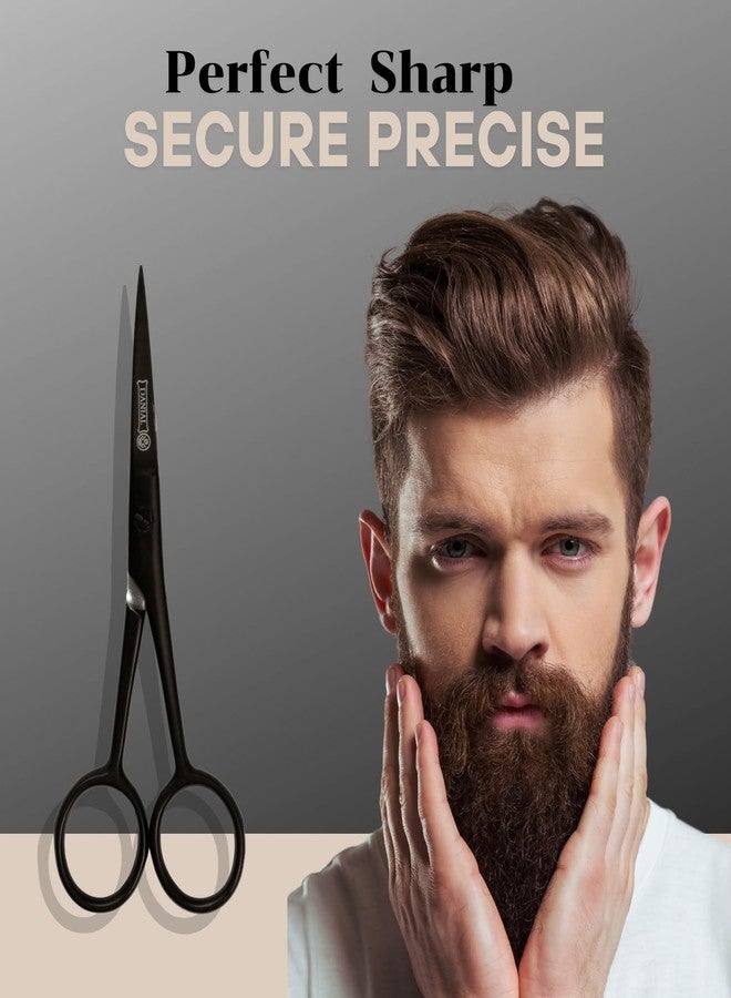 DANIAL 4.5" Professional Hair Cutting Scissor For Beard, Moustache - Travel Pouch - Perfect Beard Trimming Scissors for All Facial Hair Scissors - Grooming Scissor - Image 3