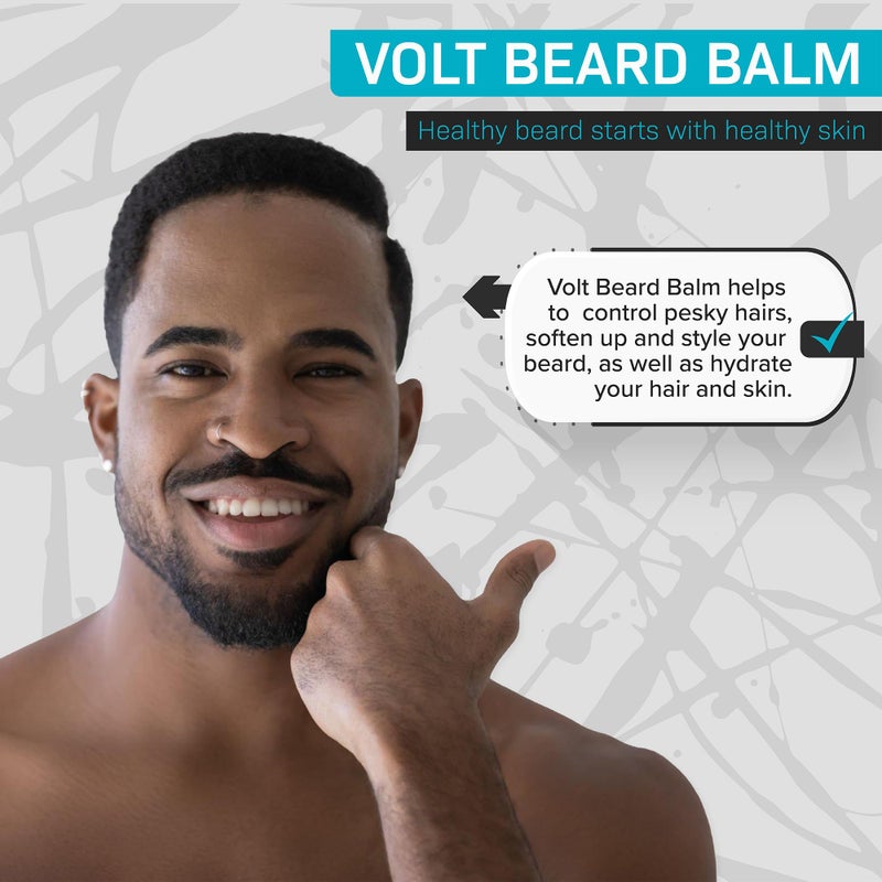 VOLT Beard Balm for Men - Organic Argan & Jojoba Oils, Mango & Shea Butter, Softens & Styles, Fragrance Free, 1.5 Oz (45ml) - Image 4