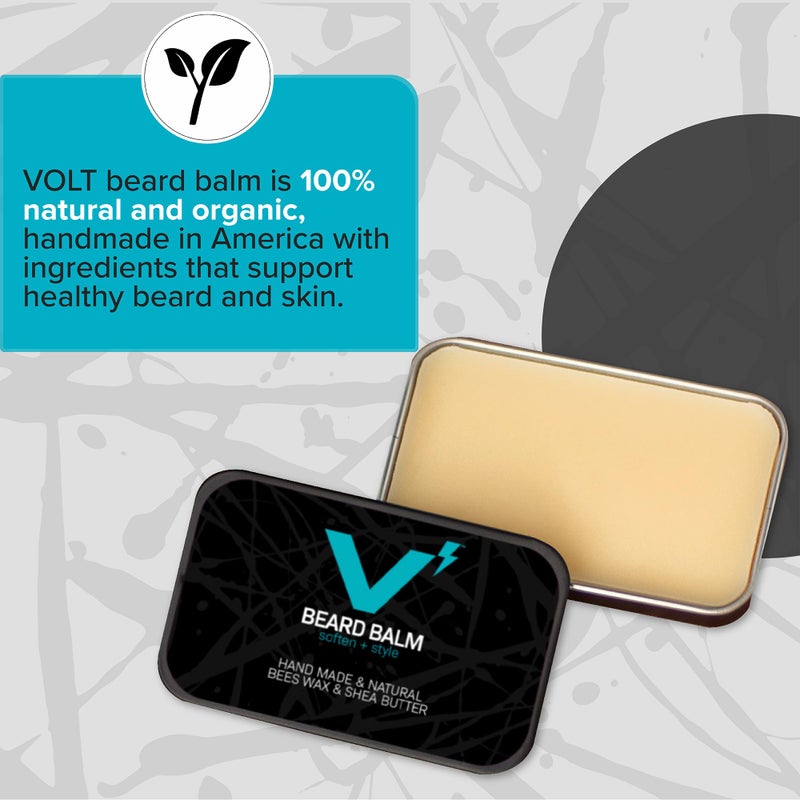 VOLT Beard Balm for Men - Organic Argan & Jojoba Oils, Mango & Shea Butter, Softens & Styles, Fragrance Free, 1.5 Oz (45ml) - Image 5