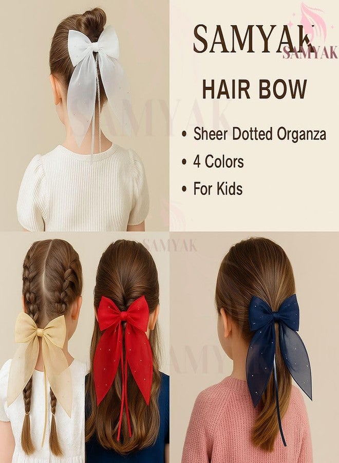 Samyak Hair Clips for Girls, 6 Pcs Princess Bow Pins, Korean Style Barrettes for Kids & Women, Cute Fashion Accessories - Image 2