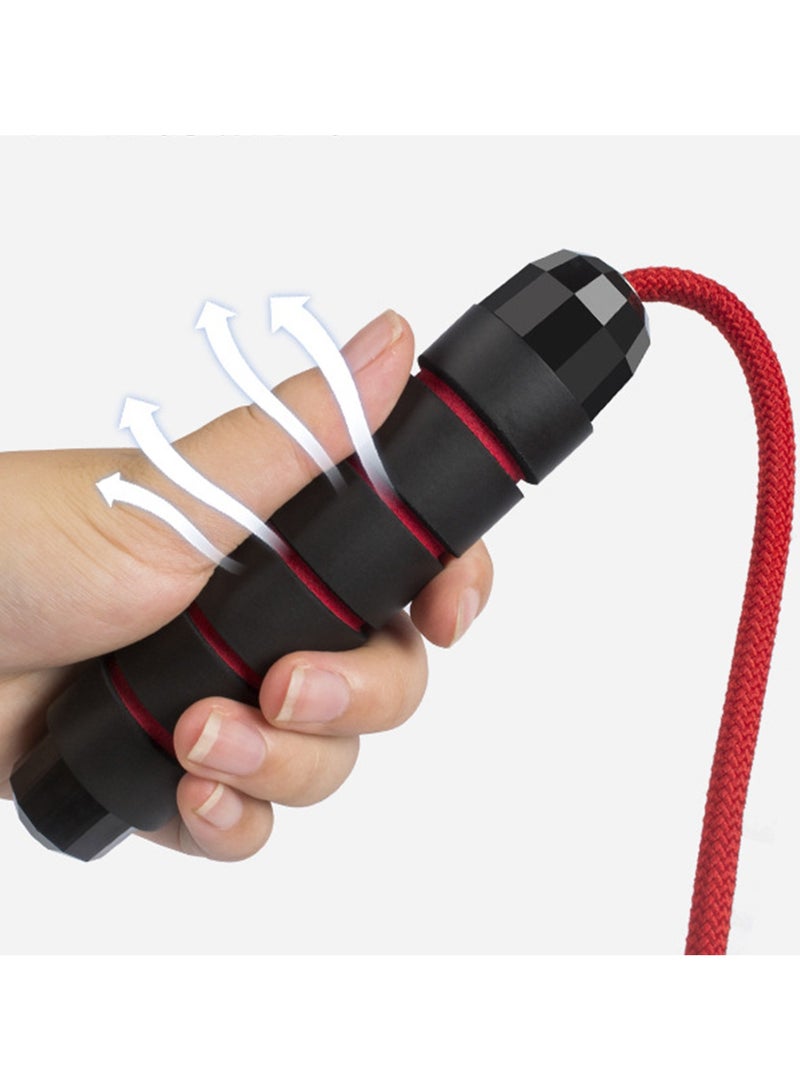 حبل القفز بحبل القفز بحبل القفز القابل للتعديل ， 2.9 متر ， أسود-أحمر - Image 2