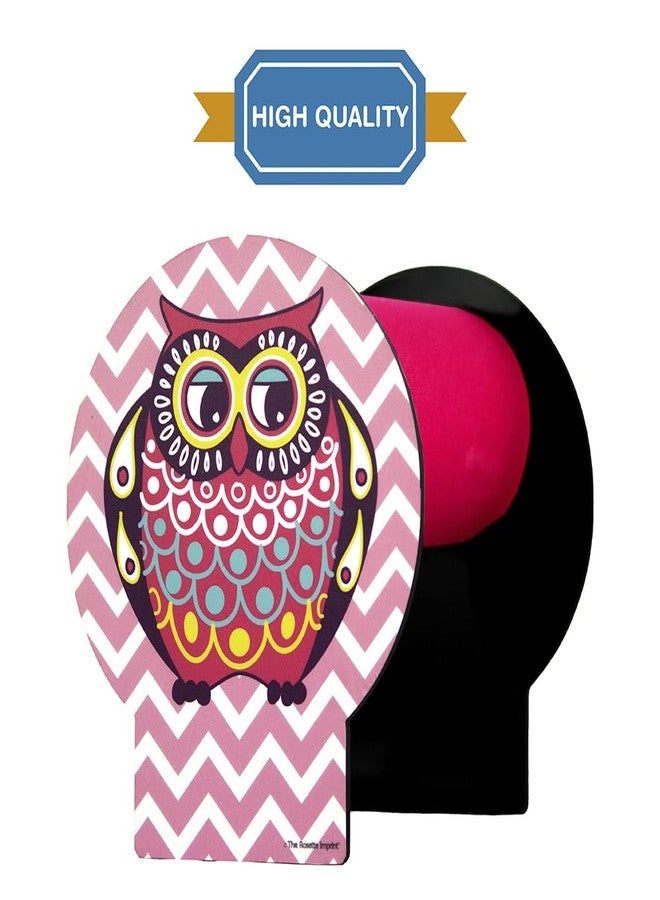The Rosette Imprint Acrylic Hairband Organiser for Girls Kids Women | Durable Headband Holder | Compact 6 x 8.5 x 7 in Size | Hairband Stand for Girls | Stylish Pink Owl Design - Image 3