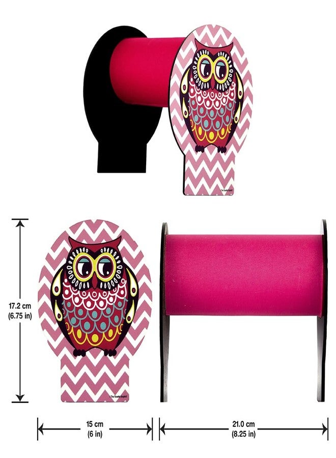 The Rosette Imprint Acrylic Hairband Organiser for Girls Kids Women | Durable Headband Holder | Compact 6 x 8.5 x 7 in Size | Hairband Stand for Girls | Stylish Pink Owl Design - Image 2