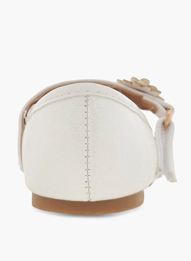 فلورا بيلا من شو إكسبرس Girls Textured Ballerina Shoes With Hook And Loop Closure