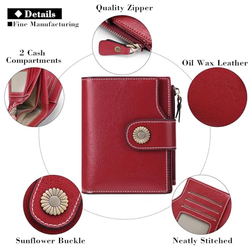 FALAN MULE Small Wallet for Women Leather Bifold Compact Small Womens Wallet with RFID Blocking - Image 5