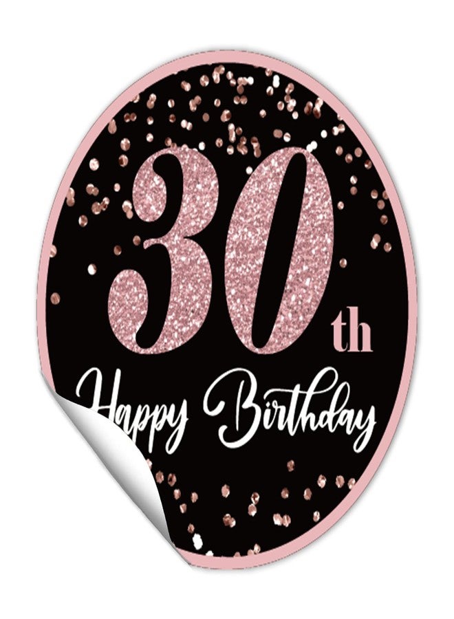 REWIDPARTY 1.5 Inch Round 30th Birthday Stickers（80 Pieces） Rose Gold Happy 30th Birthday Stickers 30th Birthday Party Favor Stickers Adhesive Party Stickers 30th Birthday Party Decorations Supplies - Image 1