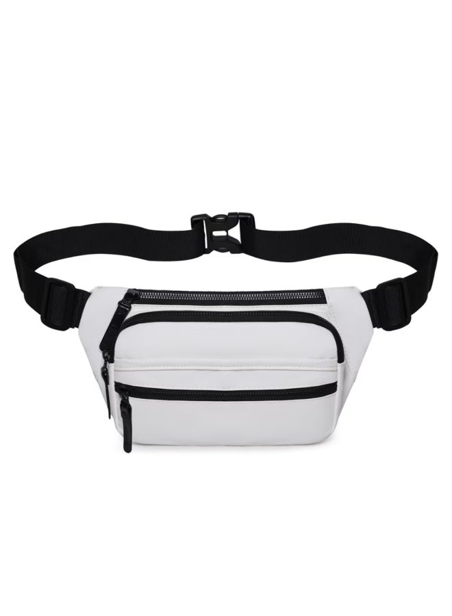 Casual Waist Bag for Men Women, Water-Resistant PU Leather Fanny Pack with Multi Pockets, Lightweight Crossbody Hip Bag for Travel Hiking Sports 10.63 x 5.5 x 1.9in - Image 1