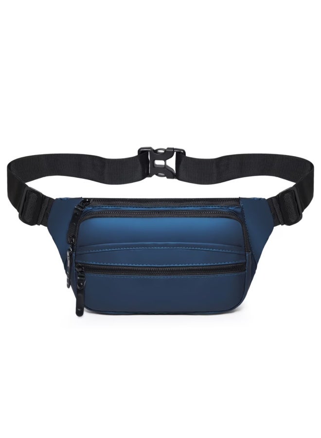 Casual Waist Bag for Men Women, Water-Resistant PU Leather Fanny Pack with Multi Pockets, Lightweight Crossbody Hip Bag for Travel Hiking Sports 10.63 x 5.5 x 1.9in - Image 4