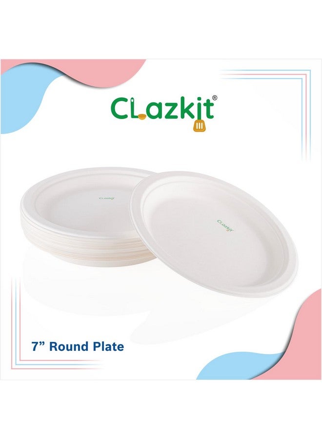 Clazkit أطباق قابلة للتحلل من كلاس كيت سعة 180 مل، عبوة 100 | صديقة للبيئة وقابلة للتحلل للاستخدام مرة واحدة | حفلة، زفاف، حدث - Image 1