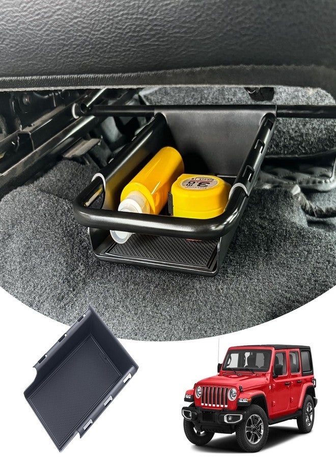 JKCOVER Front Under Seat Storage Organizer Tray Compatible with Jeep Wrangler JL/JLU 2018-2021 2022 2023 2024 2025 and Jeep Gladiator JT Truck 2020-2023 2024 2025 Hidden Accessories （Patented Design） - Image 1