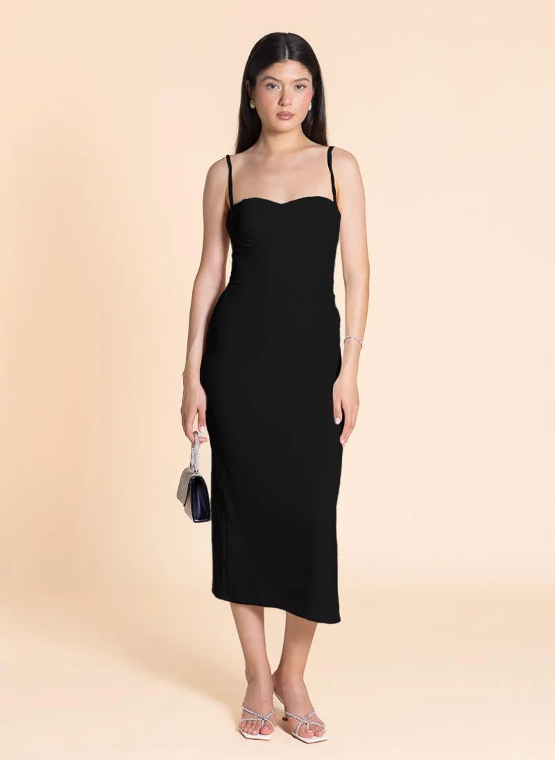 SHAPES FITTED MIDI DRESS