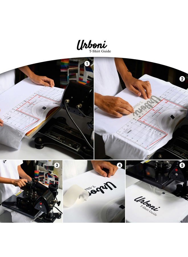 Urboni Tshirt Ruler Guide for Vinyl Alignment and Center Designs, T shirt Ruler Alignment Tool Placement for Heat Press and Cricut - Image 3