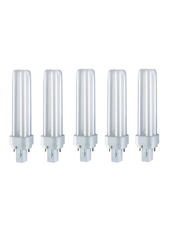 5-Piece Compact Home Decorative Durable 26 W 2 Pin Fluorescent Lamp Warm White