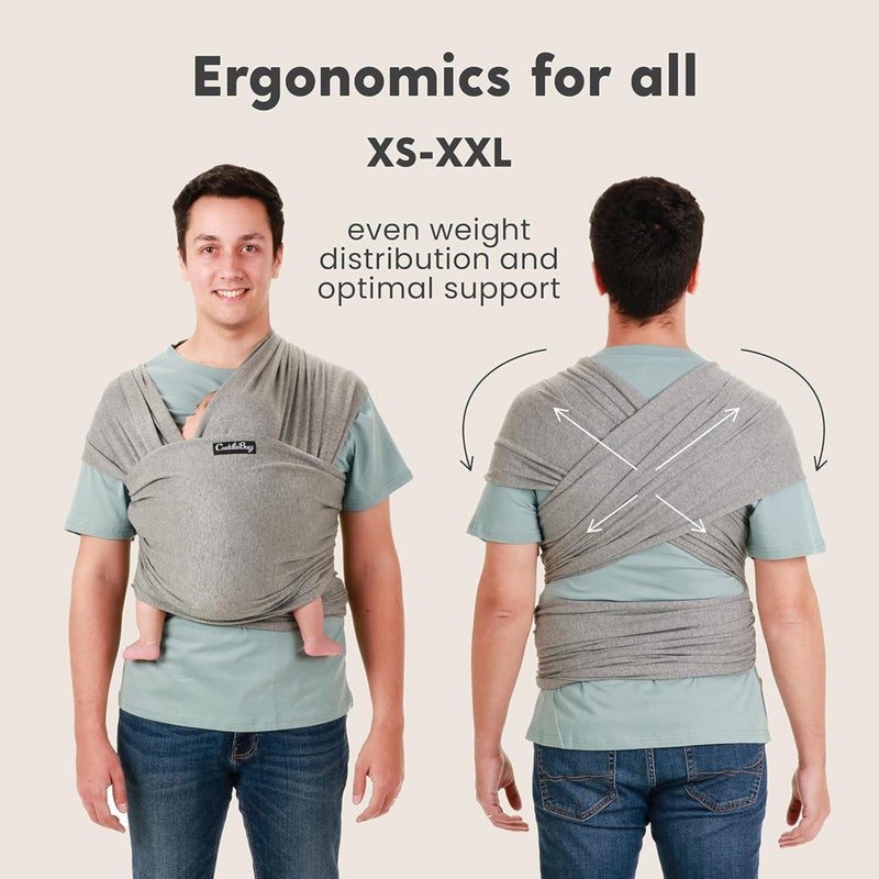 Cuddle Bug لفافة بيبي كادل باج - حمالة بيبي بدون استخدام اليدين - حمالات بيبي ناعمة ومرنة - حمالة من حديثي الولادة إلى الأطفال 7-35 رطل - حامل بحجم واحد يناسب الجميع - صحية للورك (نعناع) - Image 5