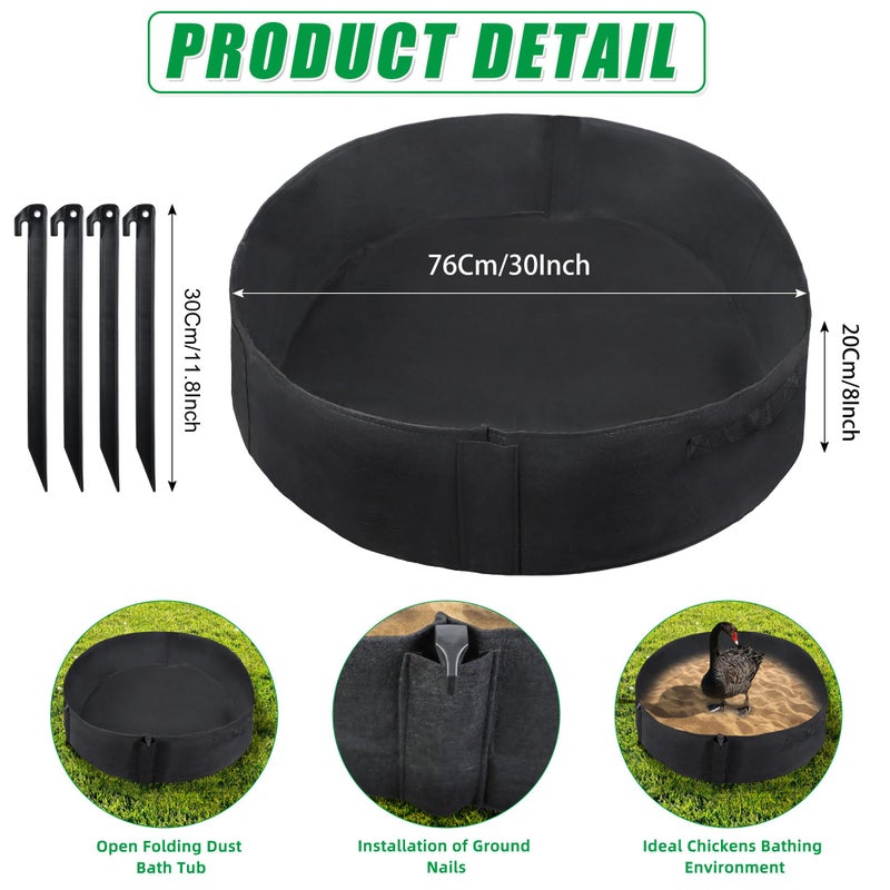 WBCBEC Chicken Dust Bath Tub Dust Bath for Chickens Chicken Coop Cleaner Container with 4 Ground Stakes Chicken Coop Accessory for Farms - Image 2