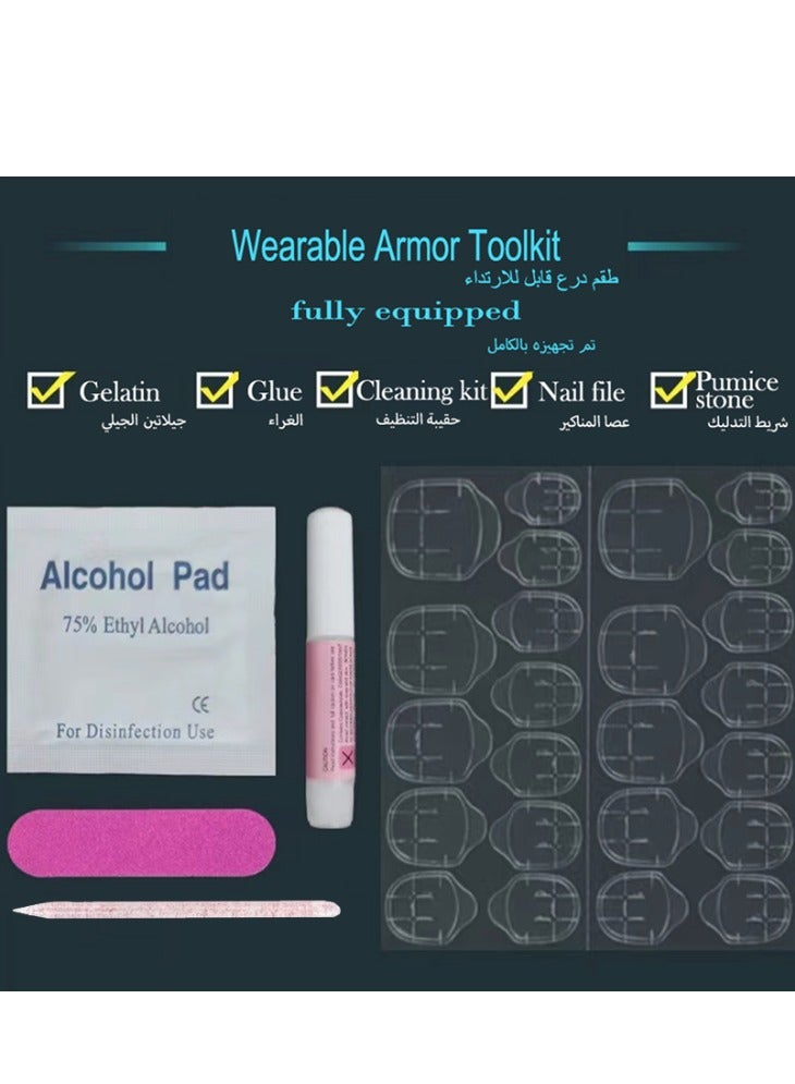 JOSQUEWNN Press on nails,24Pcs,French Pink Edge Wearable Nails, Fashionable and Minimalist Nail Tips for Effortlessly Creating an Elegant French Style, Perfect for Any Occasion,Fake Acrylic Nails With Glue Kit. - Image 3