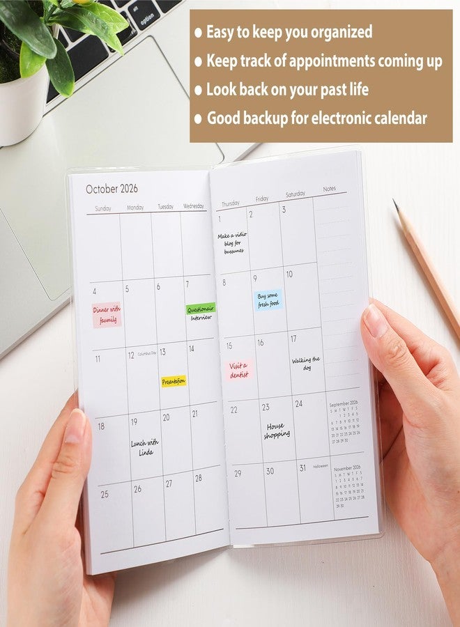 ReliThick 2026-2027 Pocket Calendar for Purse Small Monthly Planner for Women Magnolia Handy Weekly Pocket Planner Journal Notebook Christmas New Year Gift Sister Friends Women - Image 3