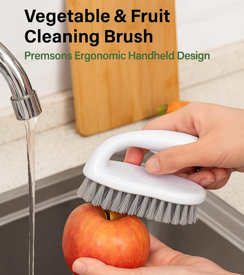 Premsons ® Ergonomic Handheld Mini Scrub Brush – Vegetable & Fruit Cleaning Brush with Soft Bristles for Gentle and Effective Cleaning - Image 3