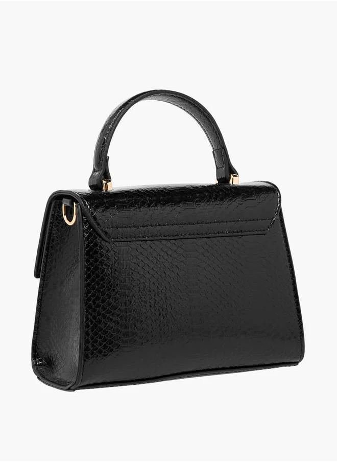 Celeste Women's Embossed Satchel Bag with Detachable Strap and Top Handle Ramadan Collection