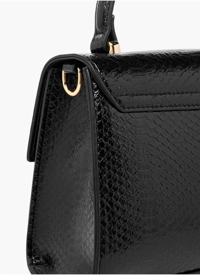 Celeste Women's Embossed Satchel Bag with Detachable Strap and Top Handle Ramadan Collection