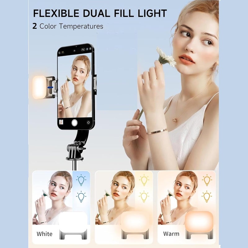 TARAVEE , Long Selfie Stick with Tripod Stand, Aluminum 71inch/180cm, 360° Degree Rotation Selfie Stick Tripod,for iPhone, Blutooth Remote,& LED Fill Light, for Camera Gopro for Vlogging,YouTube - Image 2