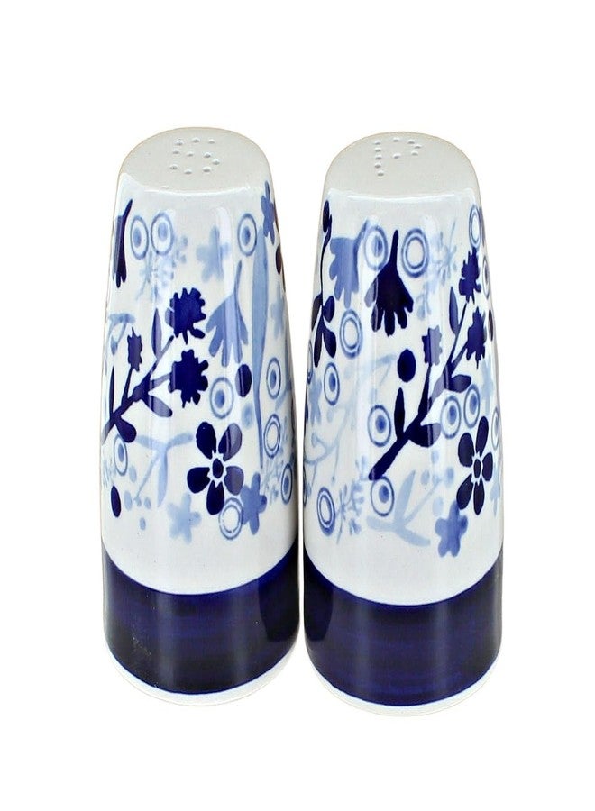 Blue Rose Polish Pottery - Blue Eloise Salt & Pepper Shaker - 3.5" Tall - Hand-Painted Ceramic Seasoning Set for Table & Kitchen