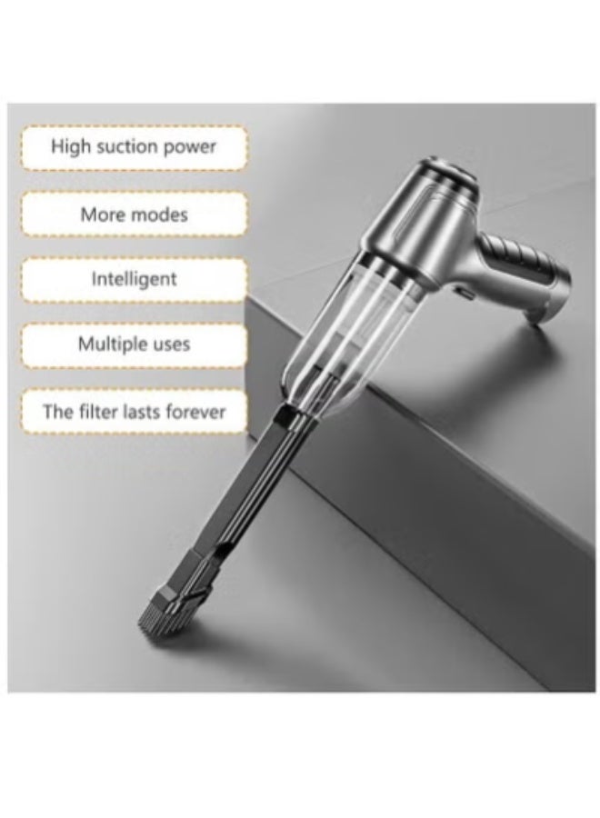 AROAQ Portable Handheld Car Vacuum Cleaner 95000 Pa Powerful Cordless Vacuum Cleaner Cleaning Tools Accessories (Gray With 5 Filter ) - Image 4