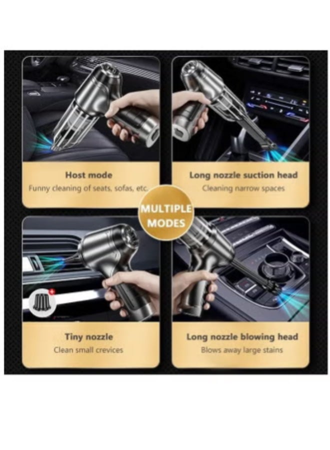 AROAQ Portable Handheld Car Vacuum Cleaner 95000 Pa Powerful Cordless Vacuum Cleaner Cleaning Tools Accessories (Gray With 5 Filter ) - Image 2