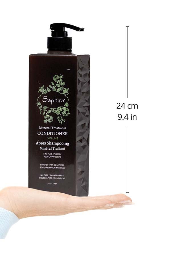 Saphira بلسم علاجي معدني للشعر الناعم والرفيع والمصبوغ، خالي من الكبريتات والبارابين، 1 لتر - Image 3