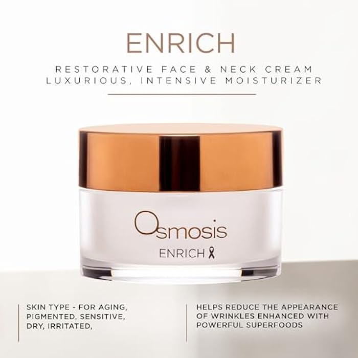 OSMOSIS ENRICH Smoothing Face & Neck Intensive Night Repair Cream Moisturizer with Chirata and Fruit Oils, 1 Oz - Image 2