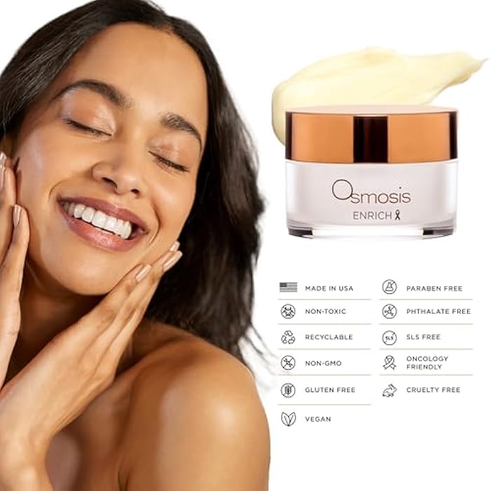 OSMOSIS ENRICH Smoothing Face & Neck Intensive Night Repair Cream Moisturizer with Chirata and Fruit Oils, 1 Oz - Image 5
